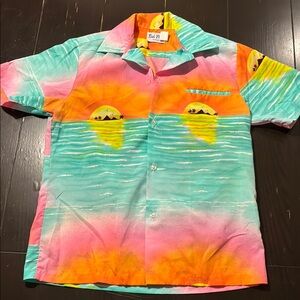 Kai Nani Sunset medium vintage 1970s Hawaiian Shirt